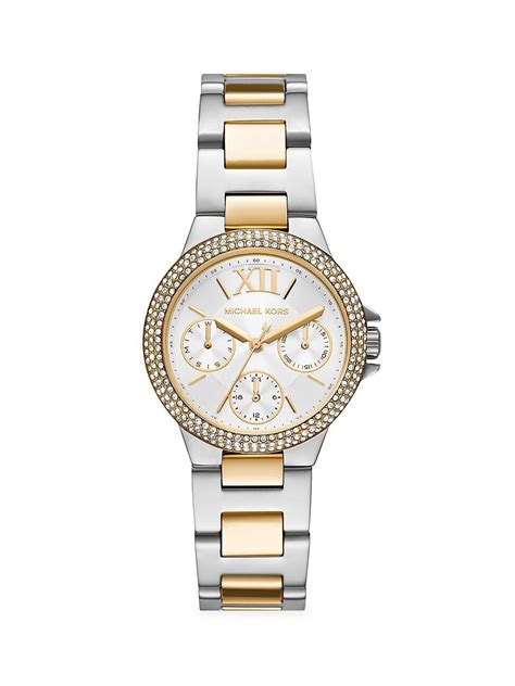 michael kors camille multifunction stainless steel watch - silver|mk7269.